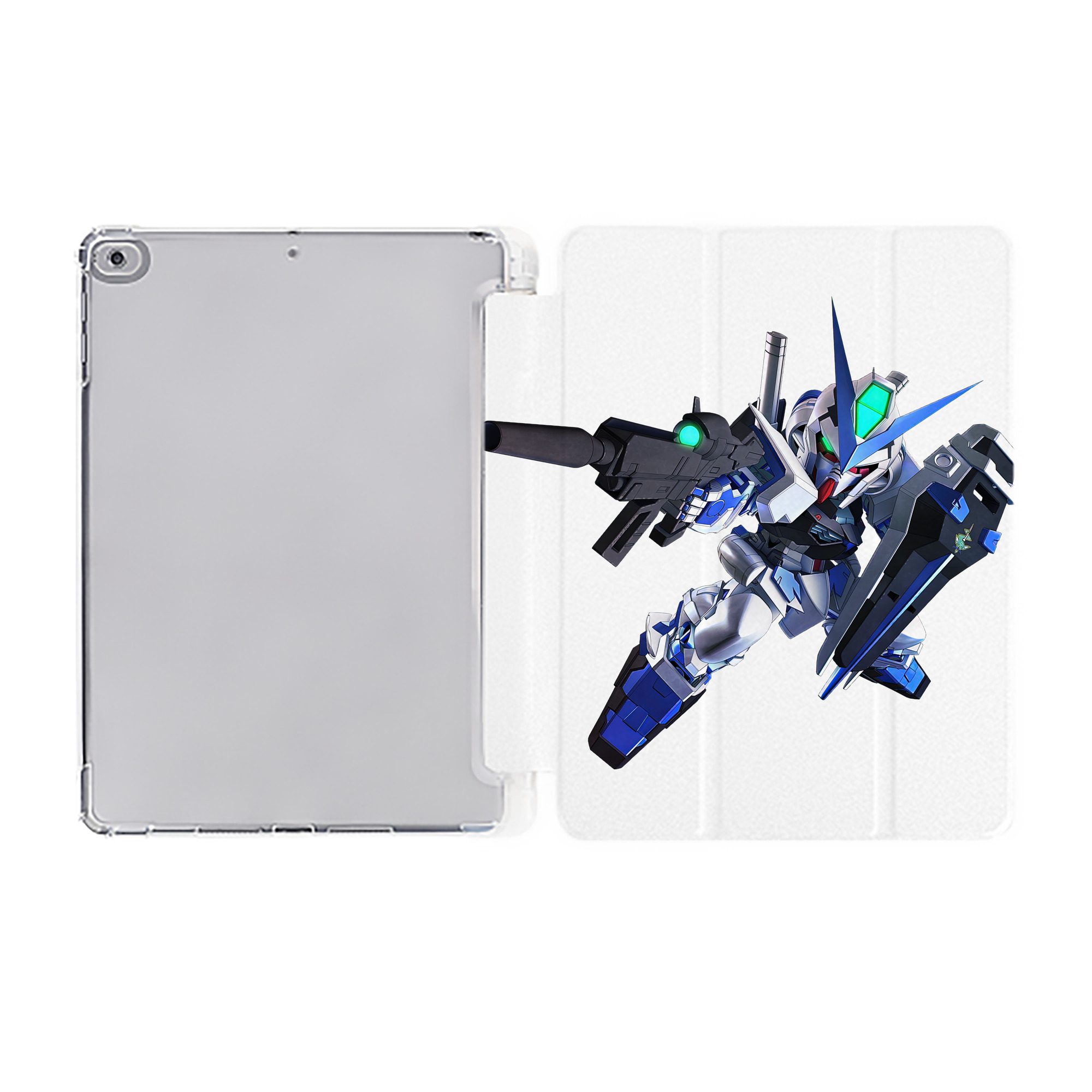 （画像用） 機動戦士ガンダム Mobile Suit Gundam IPad ケース ペン収納付き 三つ折りスタンド PUレザー×シリコン 対応機種9.5/10.5/10.9インチ